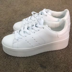 Brand new white platform sneakers - size 7